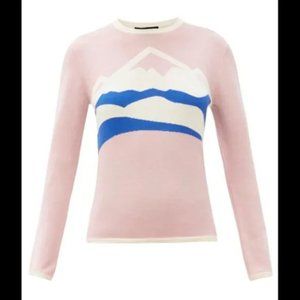 NWOT PERFECT MOMENT Chamonix Mountain-Intarsia Merino Wool Sweater